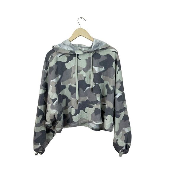 Z Supply Medium Rowan Camo Hoodie Crop Camoflauge Cotton Blend Womens - Picture 3 of 16